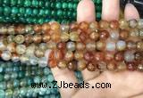 CAA2966 15 inches 8mm faceted round fire crackle agate beads wholesale