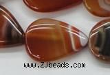 CAA297 15.5 inches 24*30mm flat teardrop red line agate beads