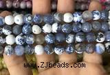 CAA2973 15 inches 8mm faceted round fire crackle agate beads wholesale