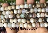 CAA2976 15 inches 8mm faceted round fire crackle agate beads wholesale