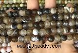 CAA2987 15 inches 8mm faceted round fire crackle agate beads wholesale