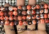 CAA2992 15 inches 8mm faceted round fire crackle agate beads wholesale