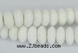 CAA30 15.5 inches 6*12mm rondelle white agate gemstone beads