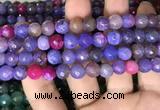 CAA3003 15 inches 8mm faceted round fire crackle agate beads wholesale