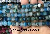 CAA3008 15 inches 8mm faceted round fire crackle agate beads wholesale