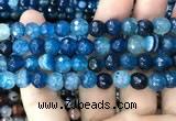 CAA3009 15 inches 8mm faceted round fire crackle agate beads wholesale