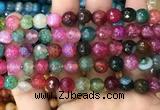 CAA3010 15 inches 8mm faceted round fire crackle agate beads wholesale
