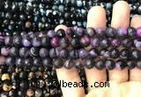 CAA3015 15 inches 8mm faceted round fire crackle agate beads wholesale