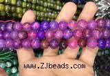 CAA3043 15 inches 10mm faceted round fire crackle agate beads wholesale