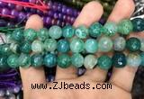 CAA3046 15 inches 10mm faceted round fire crackle agate beads wholesale