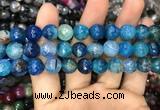 CAA3047 15 inches 10mm faceted round fire crackle agate beads wholesale