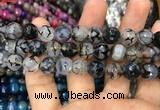 CAA3049 15 inches 10mm faceted round fire crackle agate beads wholesale