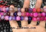 CAA3051 15 inches 10mm faceted round fire crackle agate beads wholesale