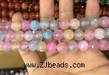 CAA3058 15 inches 10mm faceted round fire crackle agate beads wholesale