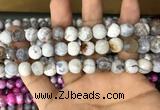CAA3059 15 inches 10mm faceted round fire crackle agate beads wholesale