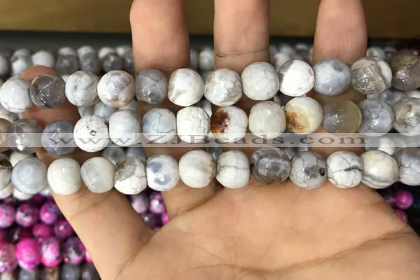 CAA3059 15 inches 10mm faceted round fire crackle agate beads wholesale