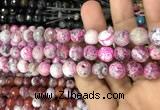 CAA3075 15 inches 10mm faceted round fire crackle agate beads wholesale