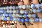 CAA3078 15 inches 10mm faceted round fire crackle agate beads wholesale