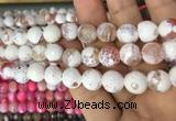 CAA3082 15 inches 10mm faceted round fire crackle agate beads wholesale