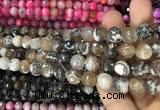 CAA3083 15 inches 10mm faceted round fire crackle agate beads wholesale