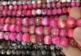 CAA3086 15 inches 10mm faceted round fire crackle agate beads wholesale