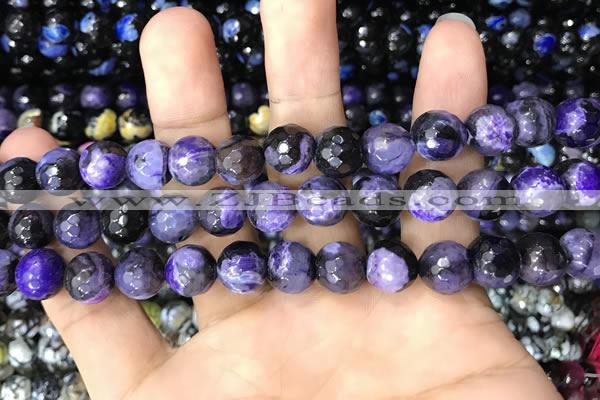 CAA3091 15 inches 10mm faceted round fire crackle agate beads wholesale