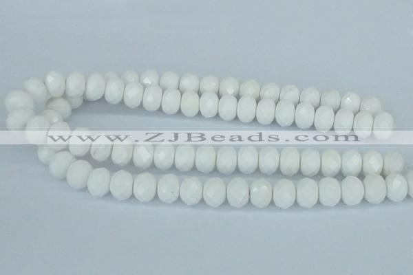 CAA31 15.5 inches 10*14mm rondelle white agate gemstone beads