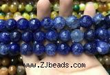 CAA3195 15 inches 14mm faceted round fire crackle agate beads wholesale