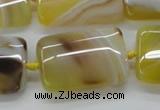 CAA322 15.5 inches 22*32mm rectangle yellow line agate beads