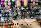 CAA3230 15 inches 16mm faceted round fire crackle agate beads wholesale