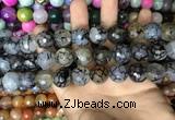 CAA3230 15 inches 16mm faceted round fire crackle agate beads wholesale