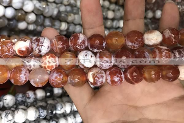 CAA3233 15 inches 16mm faceted round fire crackle agate beads wholesale