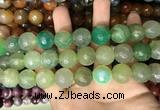 CAA3239 15 inches 16mm faceted round fire crackle agate beads wholesale