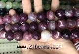 CAA3244 15 inches 16mm faceted round fire crackle agate beads wholesale