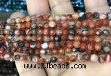 CAA3253 15 inches 4mm faceted round line agate beads wholesale