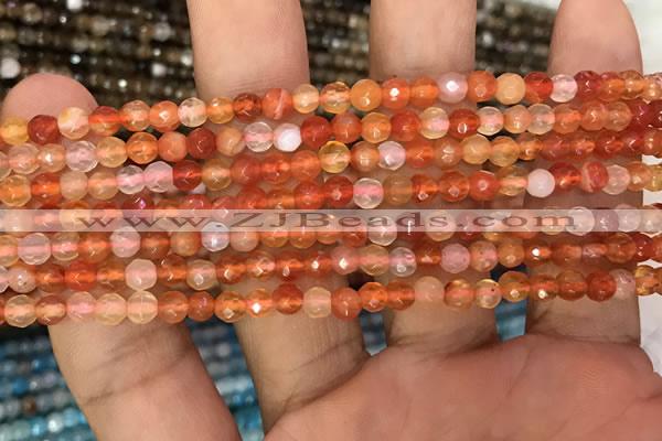 CAA3264 15 inches 4mm faceted round agate beads wholesale