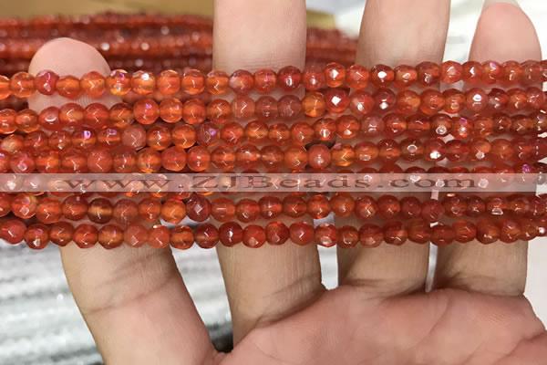 CAA3265 15 inches 4mm faceted round agate beads wholesale