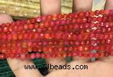 CAA3266 15 inches 4mm faceted round agate beads wholesale