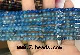 CAA3267 15 inches 4mm faceted round agate beads wholesale