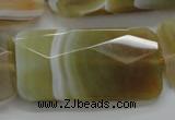 CAA327 15.5 inches 25*50mm faceted rectangle yellow line agate beads