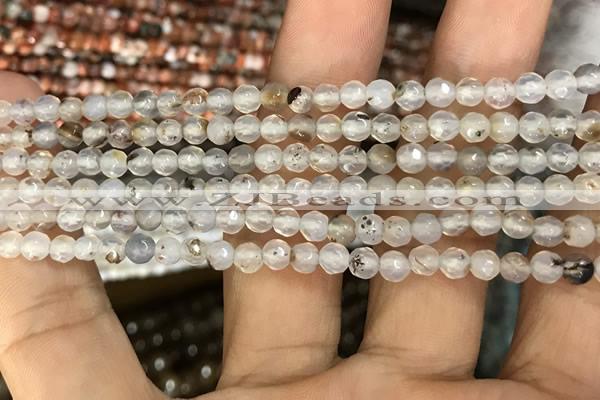 CAA3273 15 inches 4mm faceted round agate beads wholesale