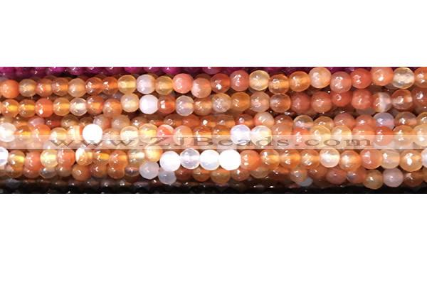 CAA3293 15 inches 6mm faceted round agate beads wholesale