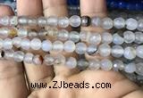 CAA3300 15 inches 6mm faceted round agate beads wholesale