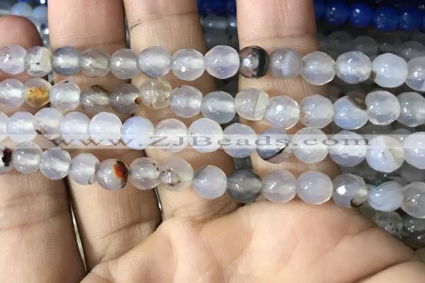 CAA3300 15 inches 6mm faceted round agate beads wholesale