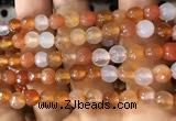 CAA3304 15 inches 6mm faceted round agate beads wholesale