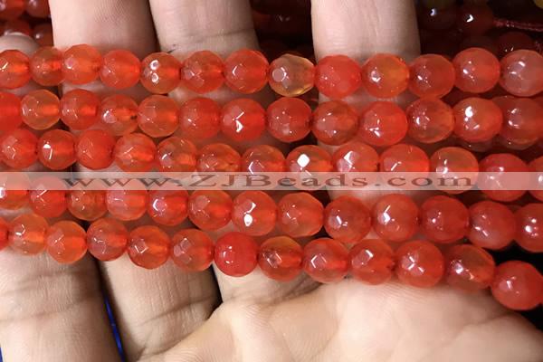CAA3305 15 inches 6mm faceted round agate beads wholesale