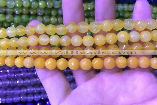 CAA3331 15 inches 8mm faceted round agate beads wholesale