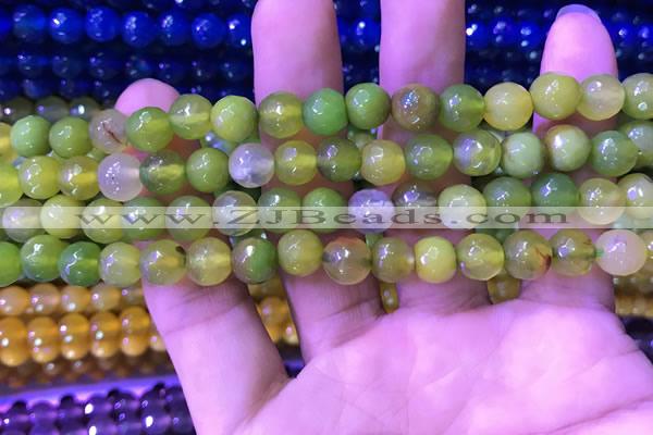 CAA3332 15 inches 8mm faceted round agate beads wholesale
