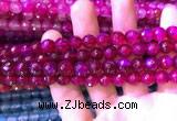 CAA3334 15 inches 8mm faceted round agate beads wholesale