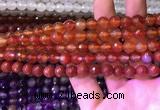 CAA3340 15 inches 8mm faceted round agate beads wholesale